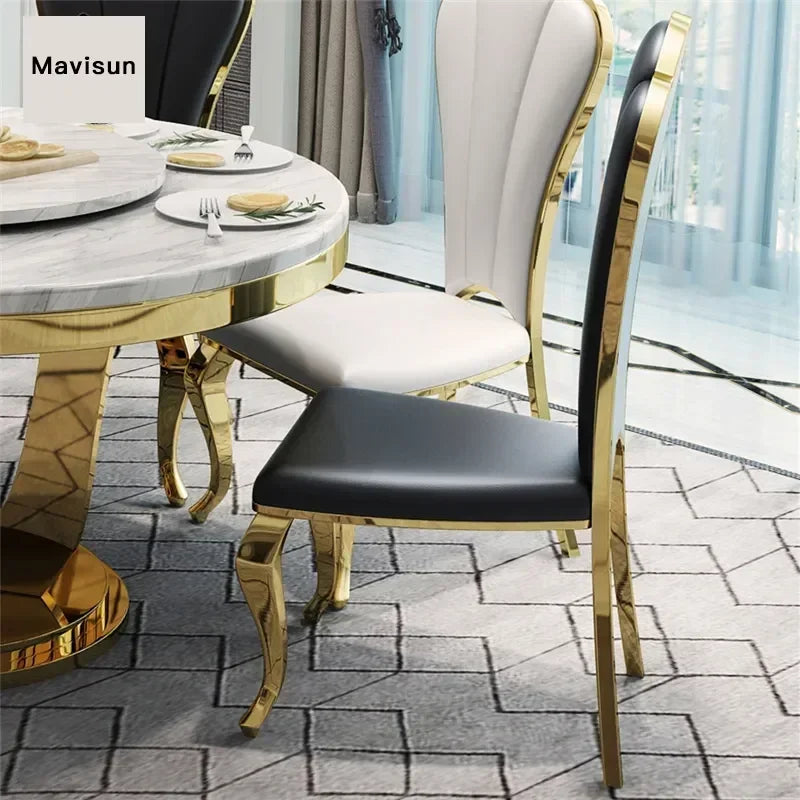 Elegant Marble Dining Set with Turntable