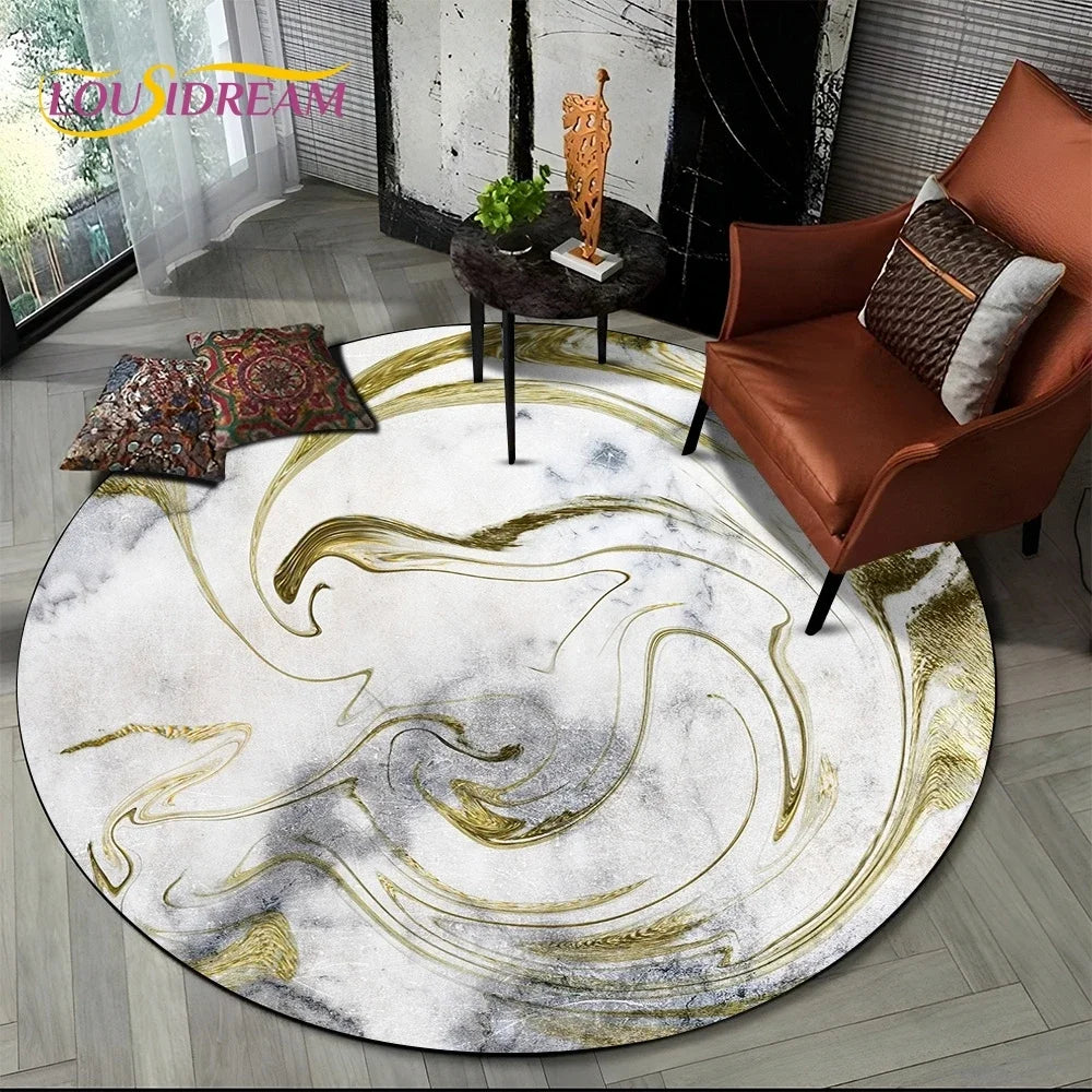 Elegant Marble Round Rug