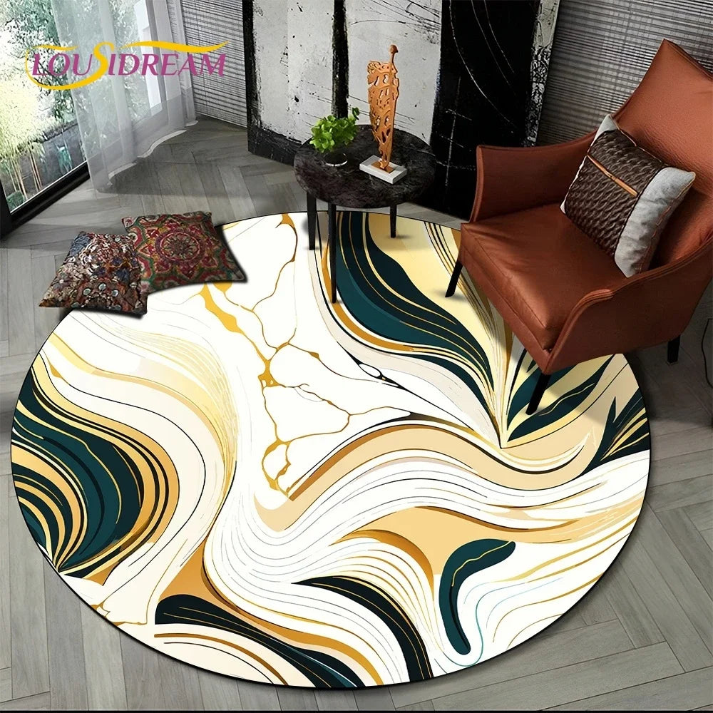 Elegant Marble Round Rug