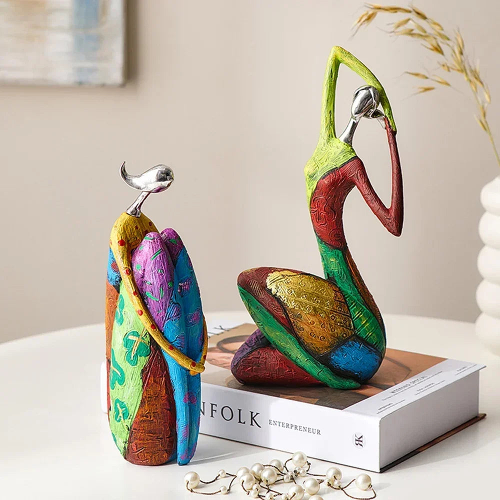Colourful Woman Resin Statue