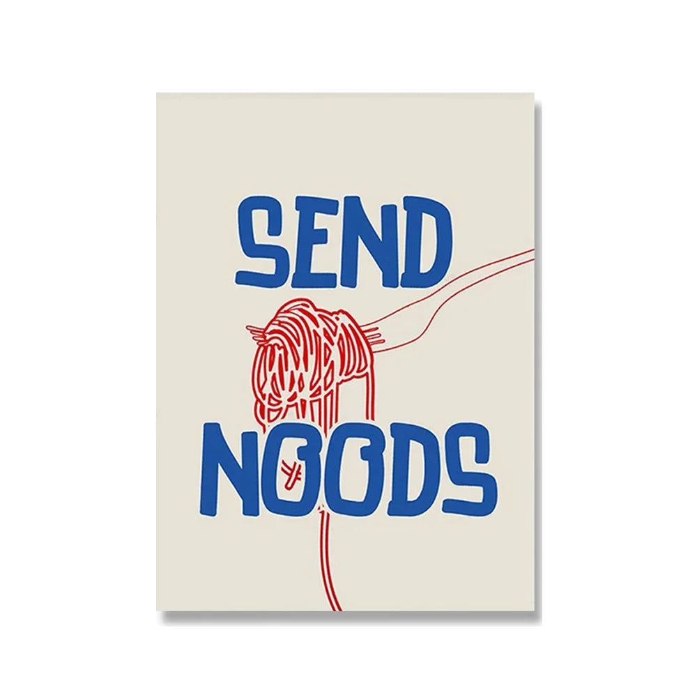 Wine & Cheese Noodles Modern Wall Art