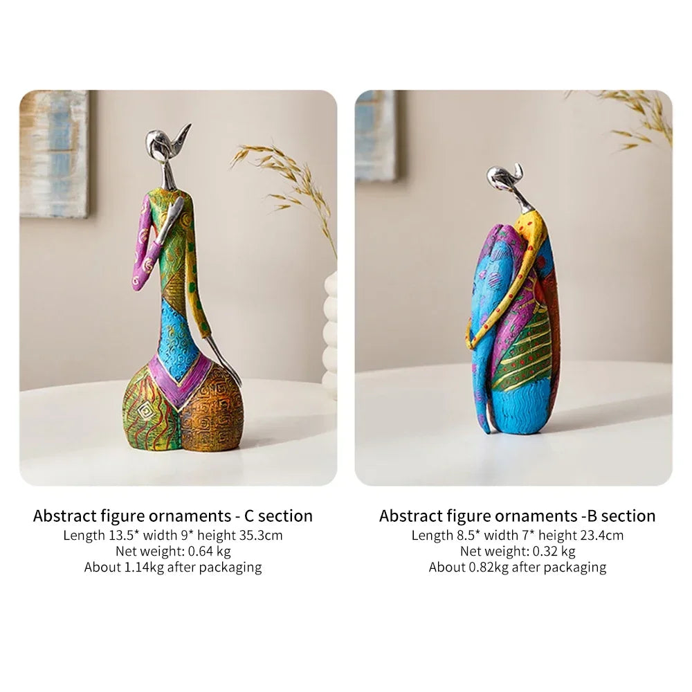 Colourful Woman Resin Statue