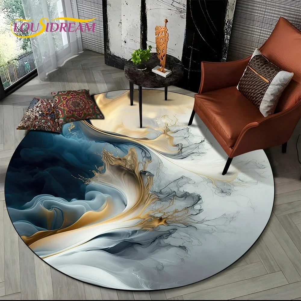 Elegant Marble Round Rug