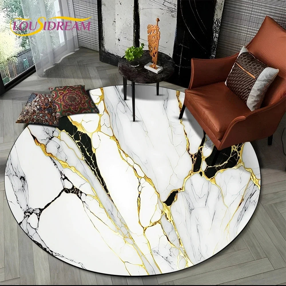 Elegant Marble Round Rug