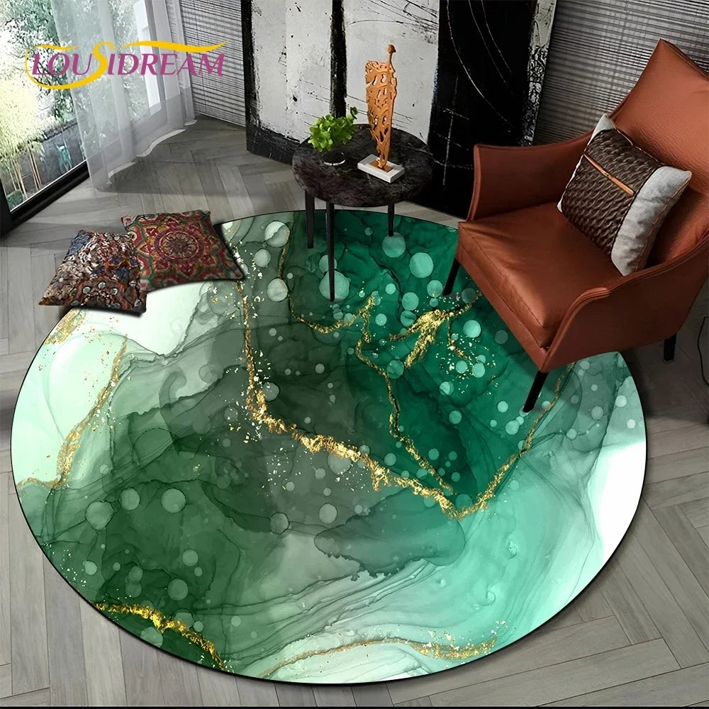 Elegant Marble Round Rug