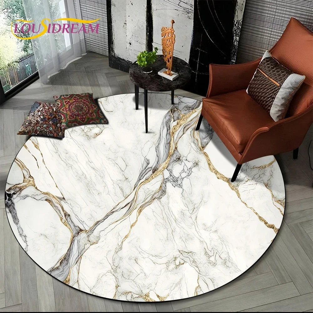 Elegant Marble Round Rug