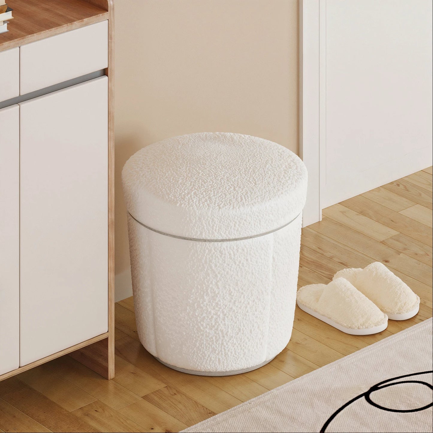 Cozy Cashmere Round Storage Ottoman