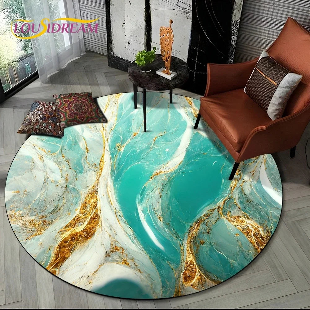 Elegant Marble Round Rug