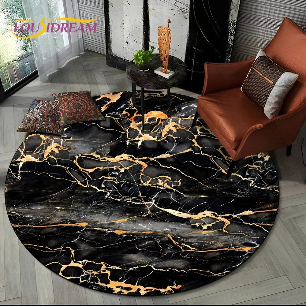 Elegant Marble Round Rug