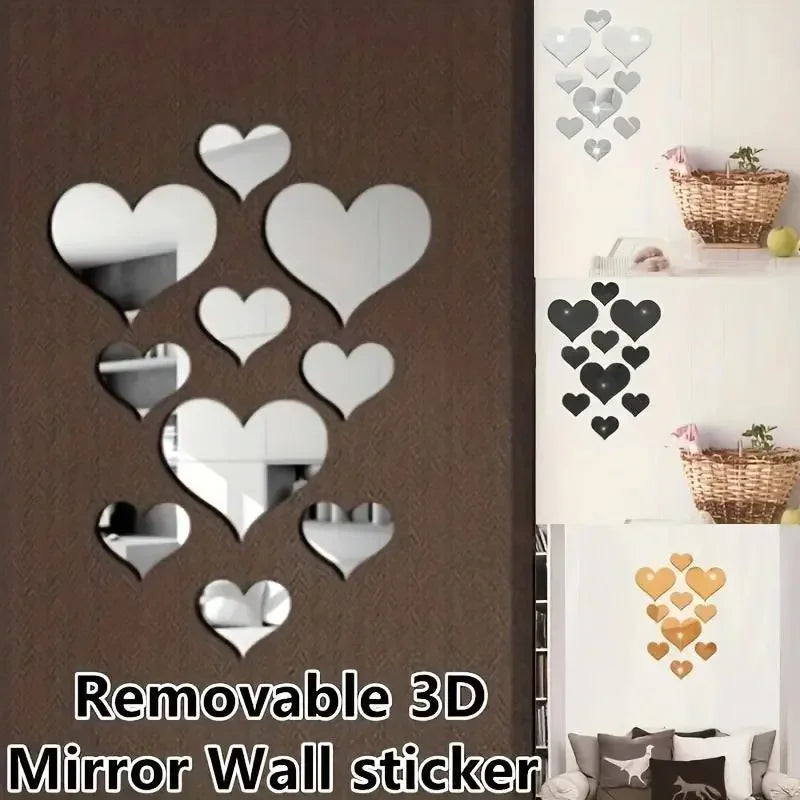 1 Set Acrylic LOVE Decorative Mirrors Wall Sticker