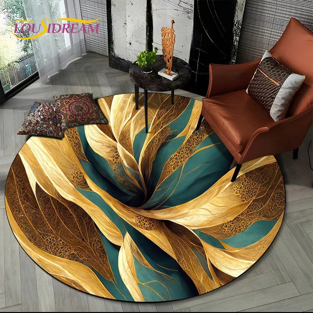 Elegant Marble Round Rug