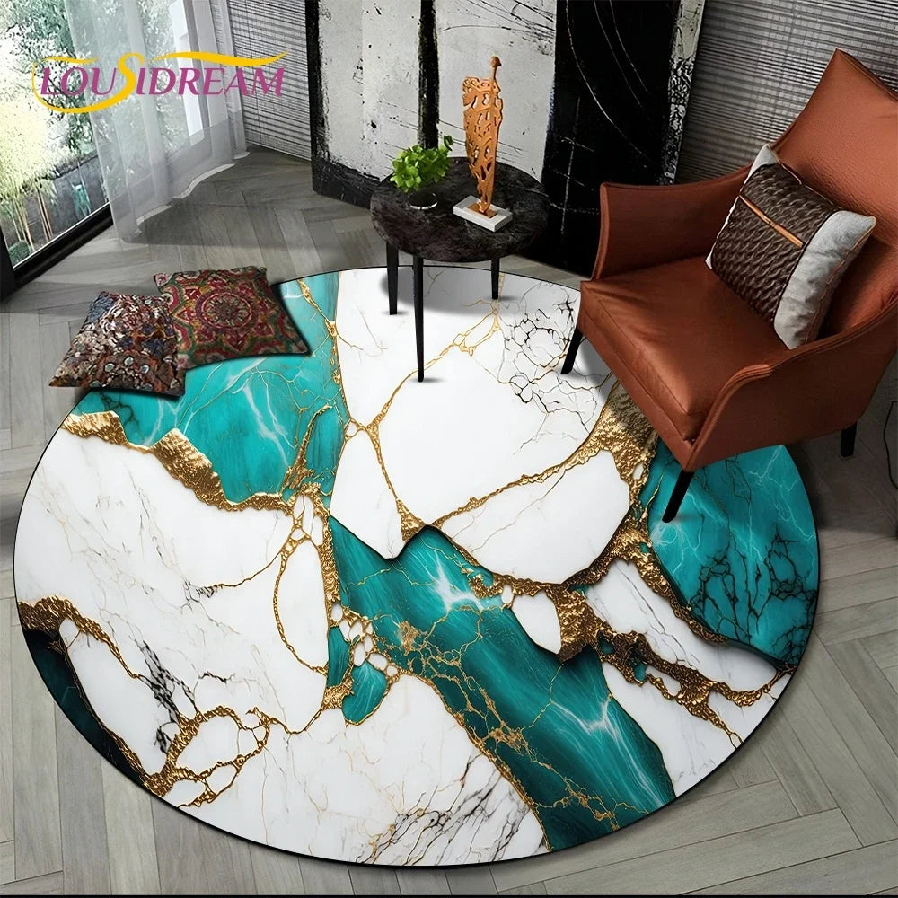 Elegant Marble Round Rug