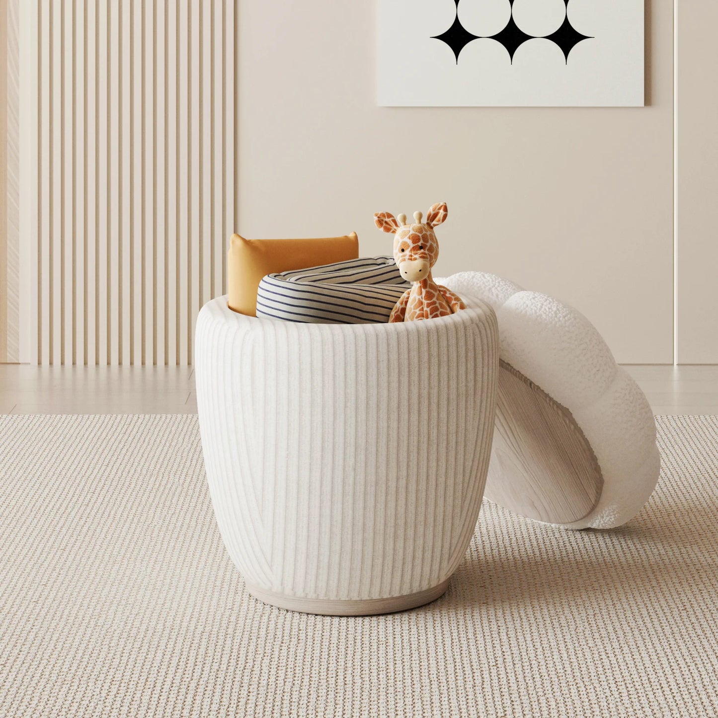 Cozy Cashmere Round Storage Ottoman