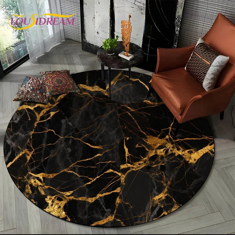 Elegant Marble Round Rug