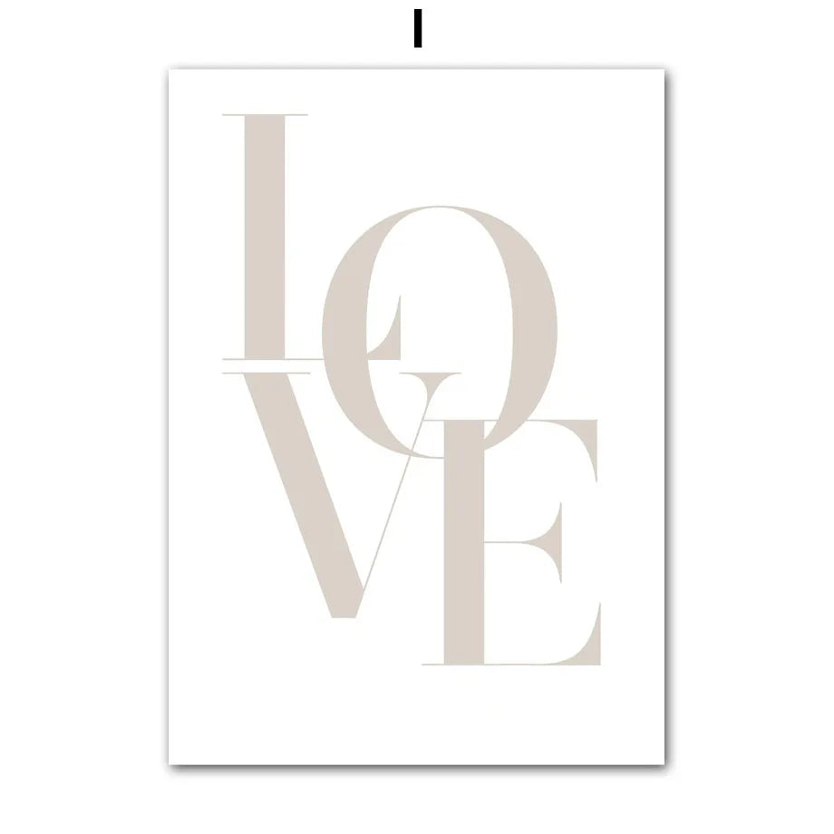 Nordic Beige Peony Canvas Wall Art