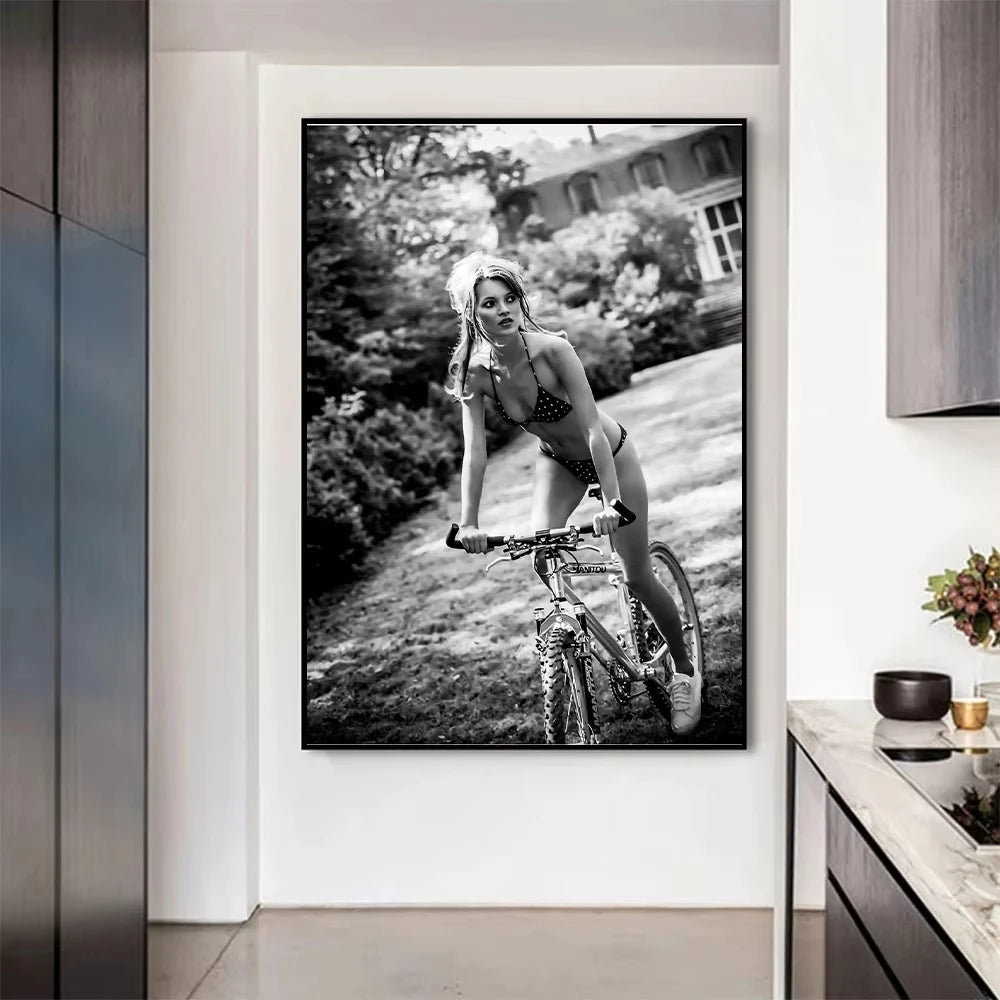 Kate Moss Black & White Wall Art