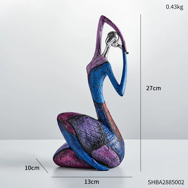 Colourful Woman Resin Statue