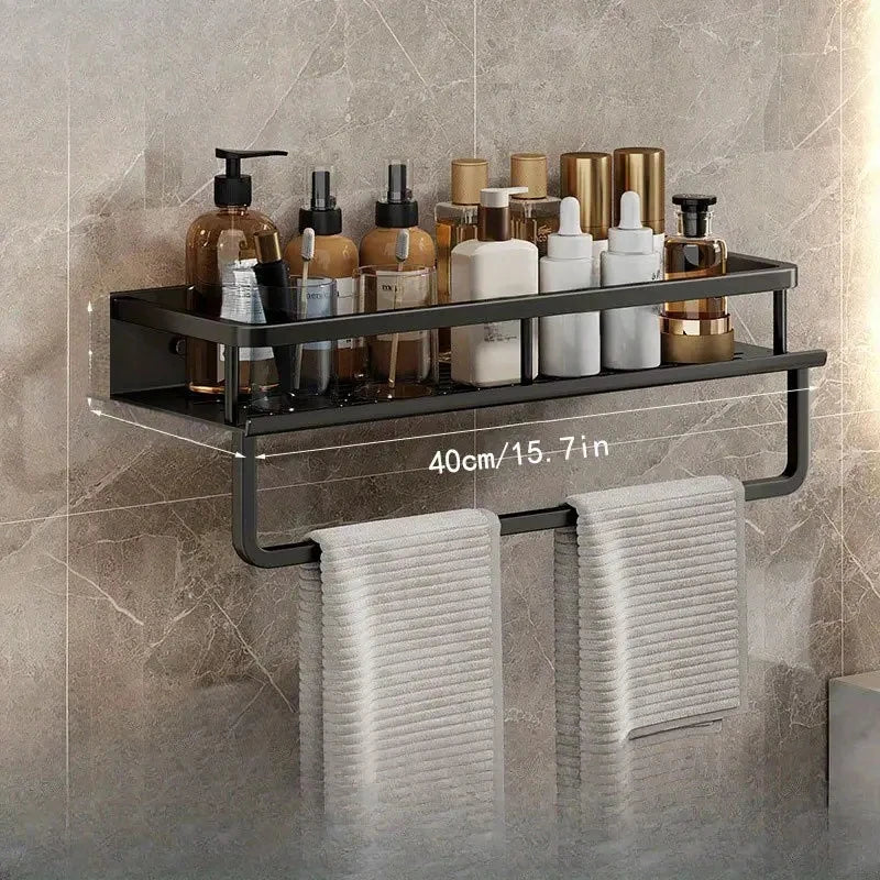 Black Wall-mounted Kitchen Shelves