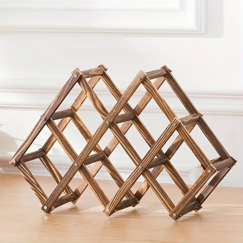 Collapsible Wooden Wine Bottle Rack