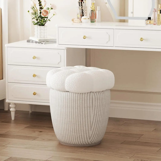 Cozy Cashmere Round Storage Ottoman