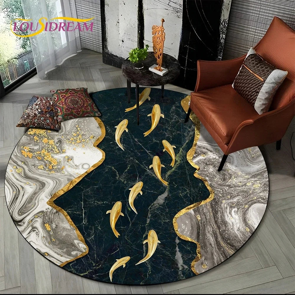 Elegant Marble Round Rug