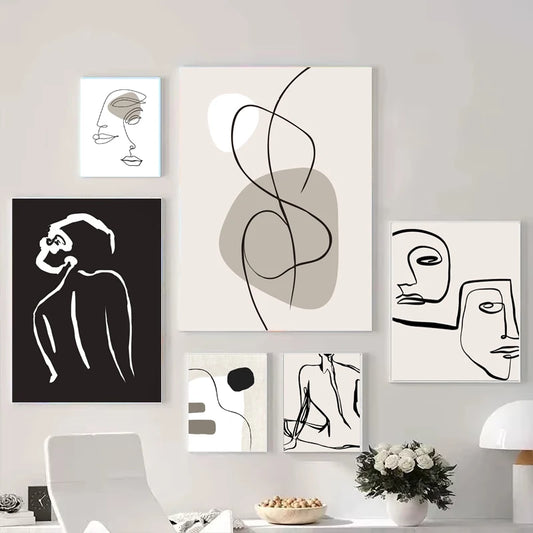 Nordic Beige Peony Canvas Wall Art