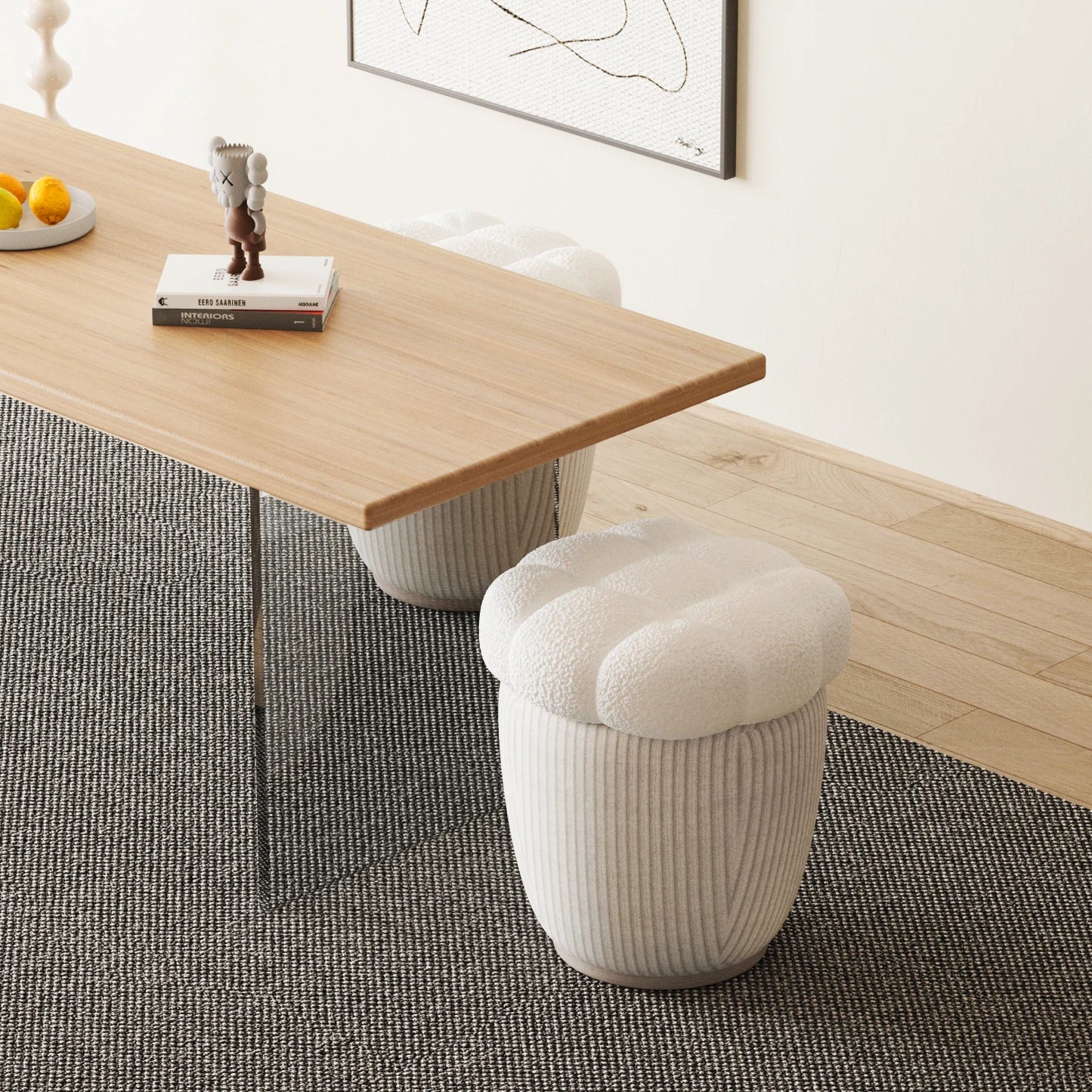 Cozy Cashmere Round Storage Ottoman