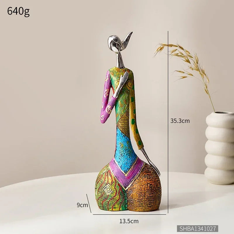 Colourful Woman Resin Statue