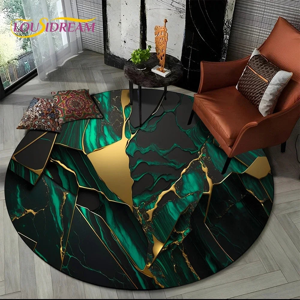Elegant Marble Round Rug