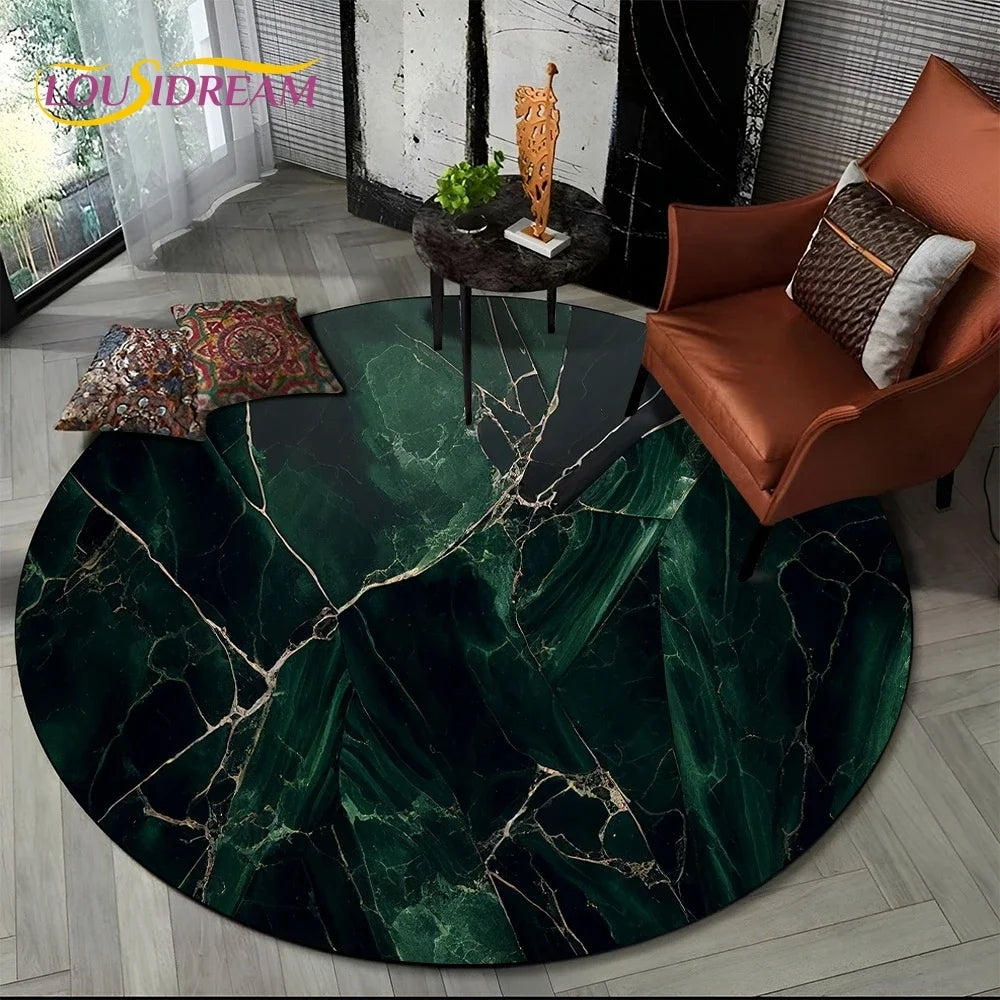 Elegant Marble Round Rug