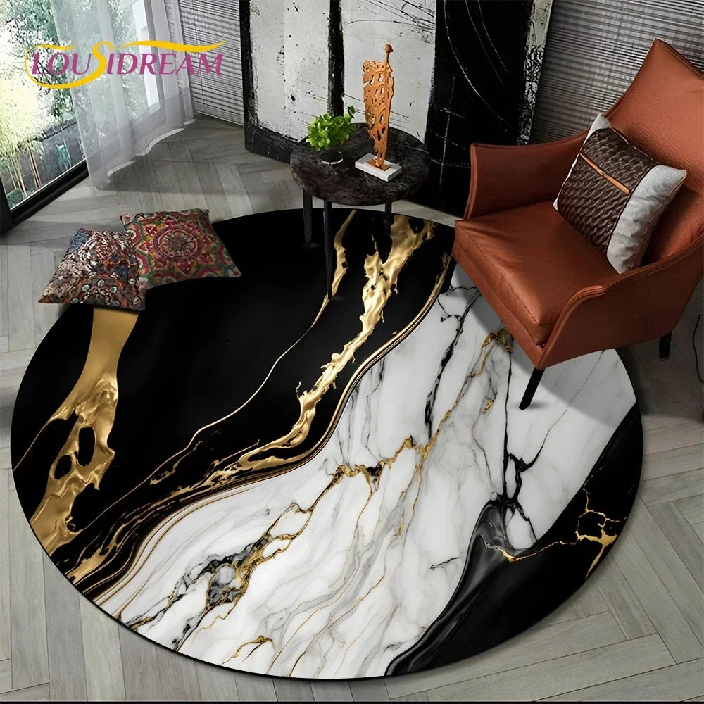 Elegant Marble Round Rug