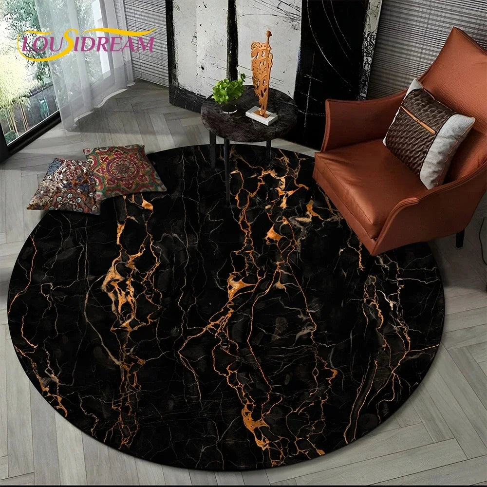 Elegant Marble Round Rug