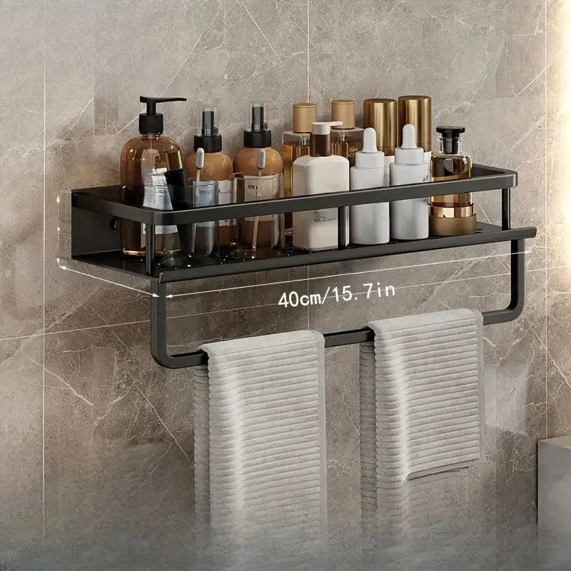 Black Wall-mounted Kitchen Shelves