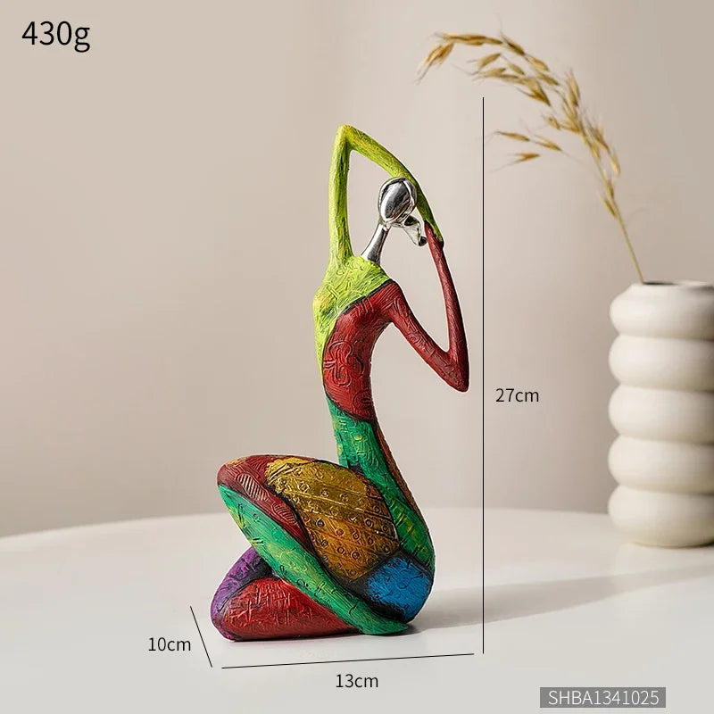 Colourful Woman Resin Statue