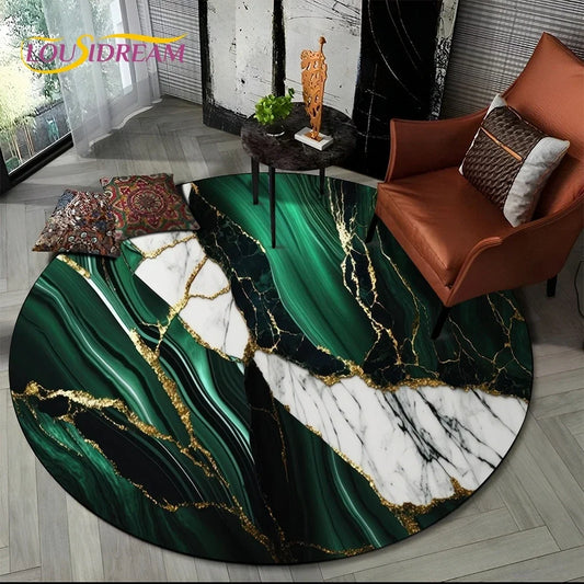 Elegant Marble Round Rug