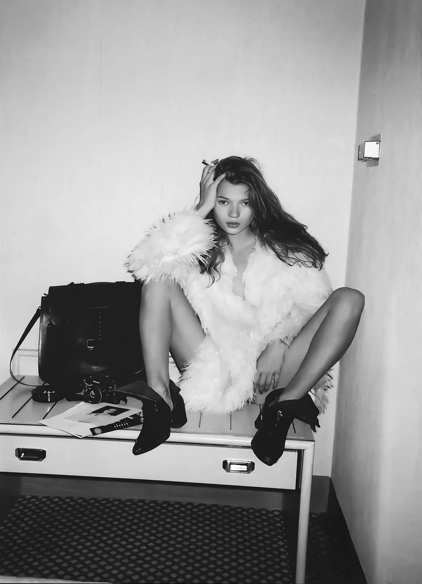 Kate Moss Black & White Wall Art