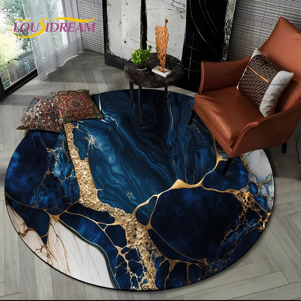 Elegant Marble Round Rug
