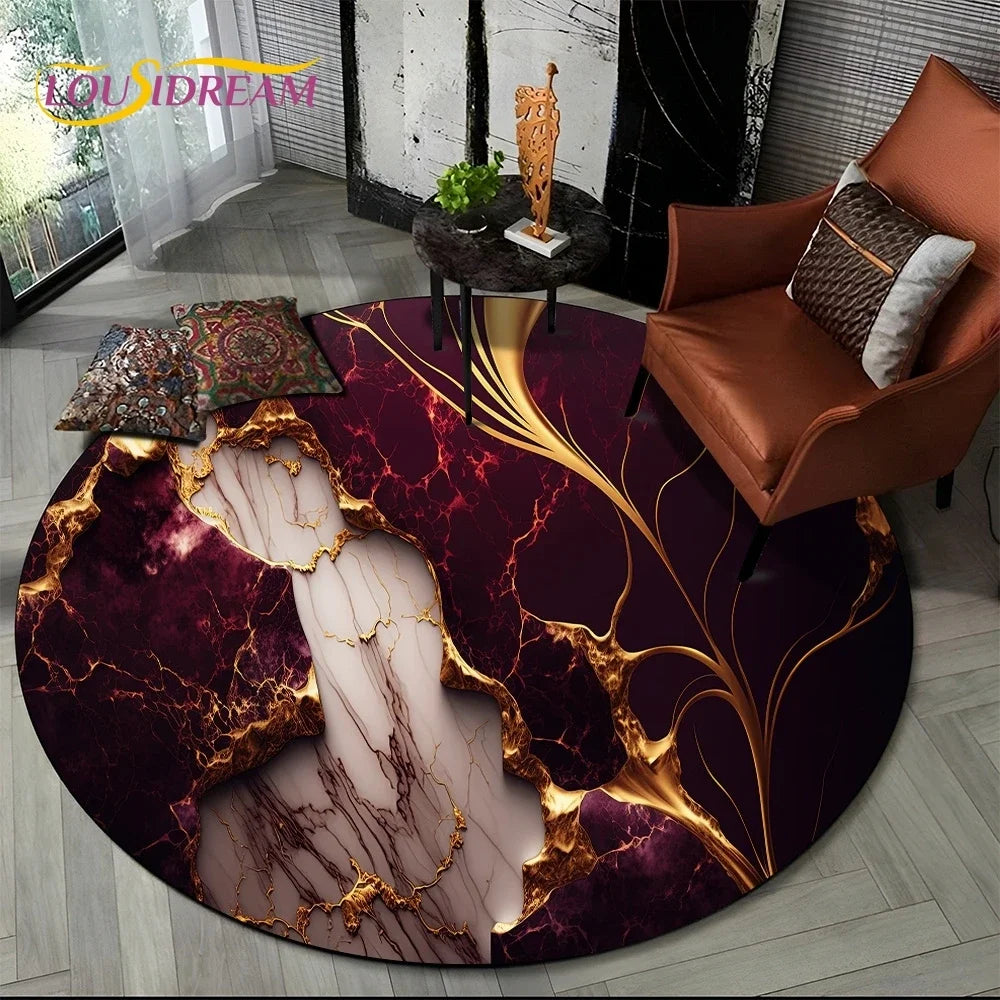 Elegant Marble Round Rug
