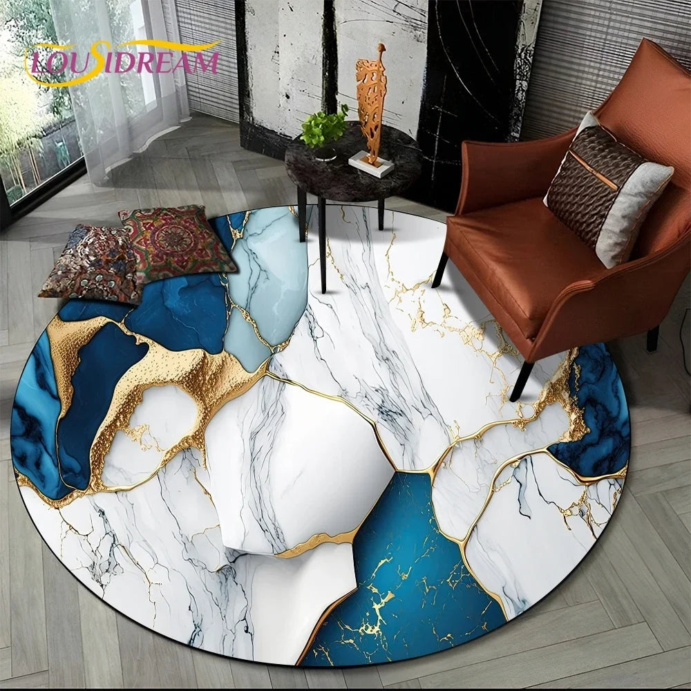 Elegant Marble Round Rug