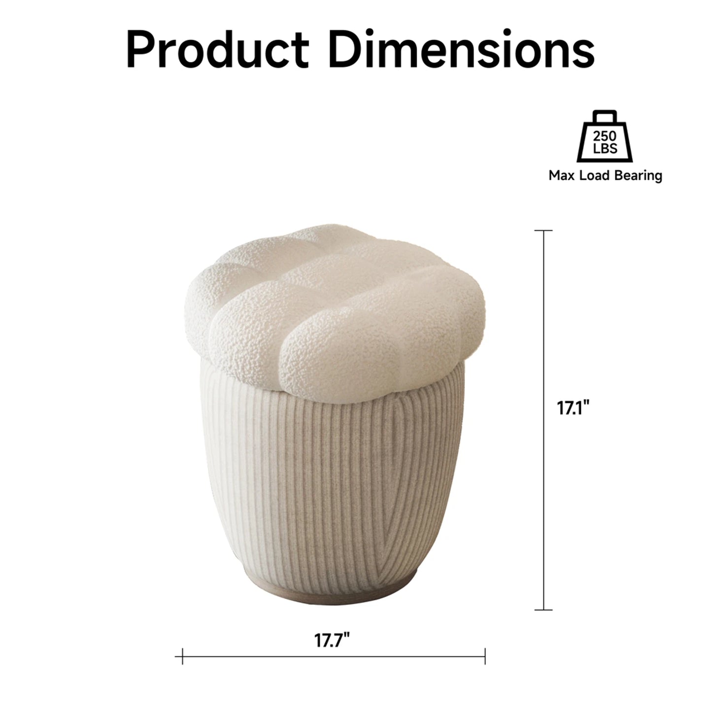 Cozy Cashmere Round Storage Ottoman